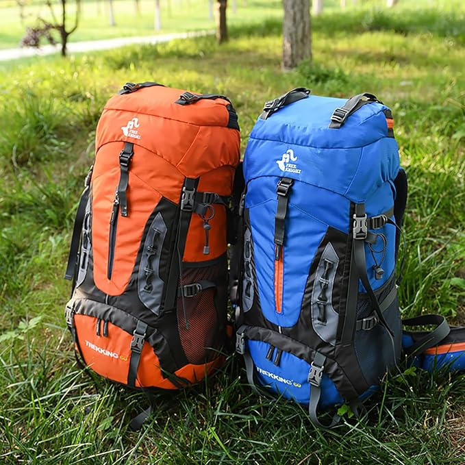 Bseash 60L Hiking Camping Backpack with Rain Cover, Waterproof Large Capacity Outdoor Sport Travel