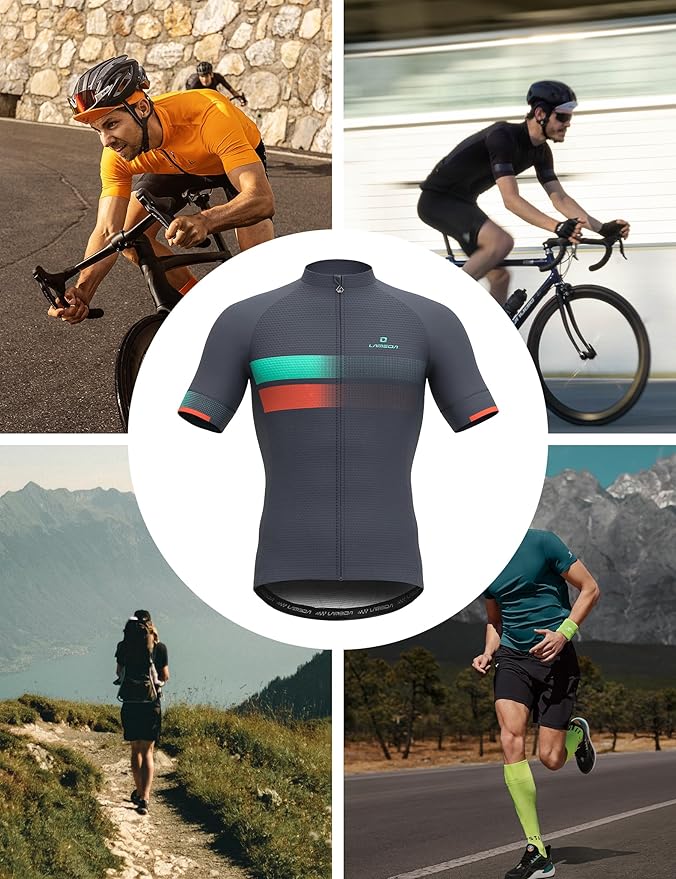 LAMEDA Men's Cycling Jersey Breathable Lightweight Bike Jersey Short Sleeve Quick Dry Moisture