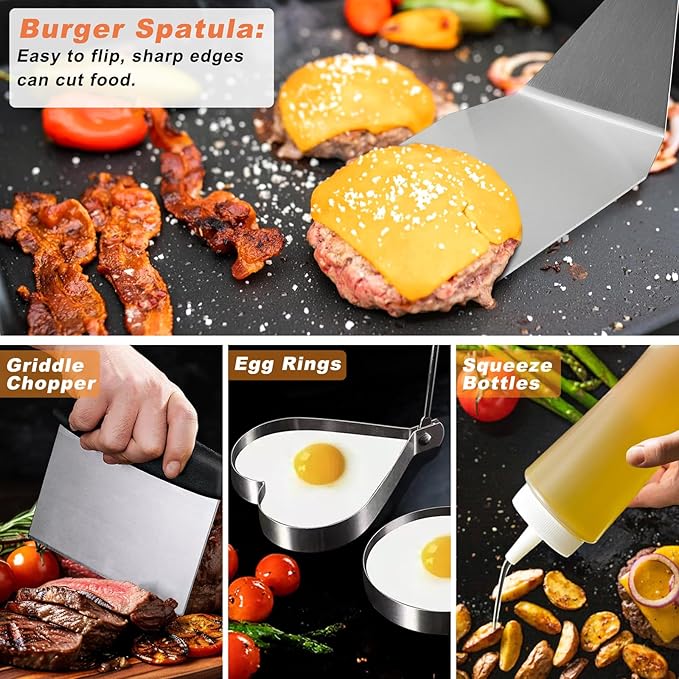 27 PCS Griddle Accessories Kit, Flat Top Grill Accessories Set for Camping, Professional Grill