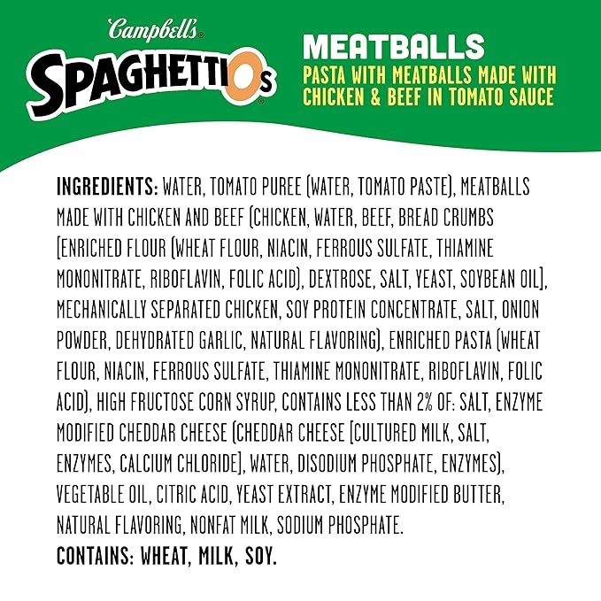 SpaghettiOs Canned Pasta with Meatballs, 22.2 oz Can (Pack of 12)