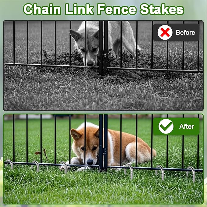 VVOKGO Rebar-Stakes-12-Inch J Hook Galvanized Tent Stakes Heavy Duty, 20-Pack Ground Chain Link