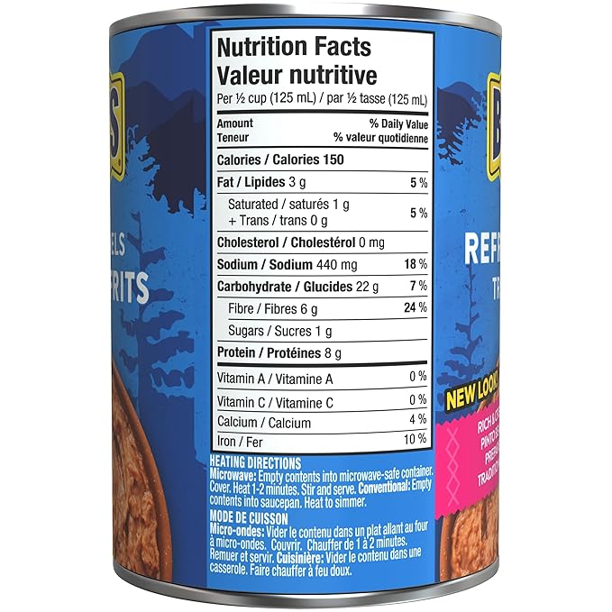 Bush's Best Traditional Refried Beans, 398 ml/13.5 fl. oz., Can, {Imported from Canada}