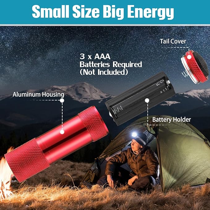 VIHOSE 48 Pcs Mini Flashlights Bulk, Bright Aluminum Handheld Flash Light with Lanyard, Small LED