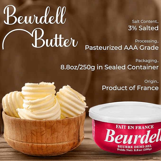 Beurdell French Salted Real Canned Butter 100% Natural Pasteurized Butter A real butter from France