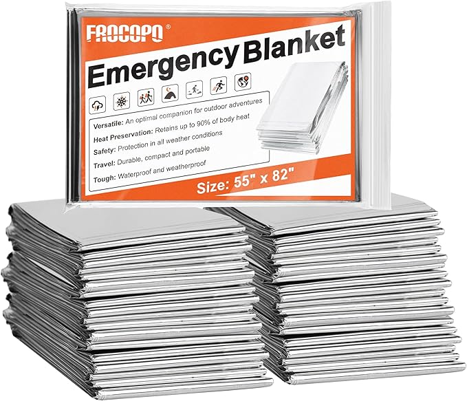 6 Pack Emergency Mylar Blanket, Emergency Blanket Space Blanket Survival Rescue Insulating