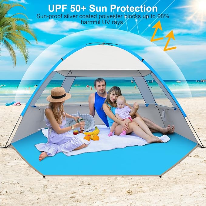 Gorich Beach Tent Sun Shelter for 3/4-5/6-7/8-10 Person with UPF 50ï¼?UV Protection, Lightweight &