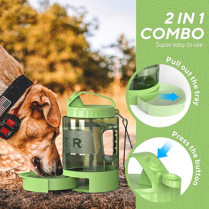 Portable Dog Travel Water Bottle - 77oz Large Travel Water Bowl for Dogs Camping Hiking Beach