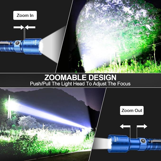 Flashlights High Lumens Rechargeable, Super Bright Long Range Small Powerful Flashlight, 6 Modes