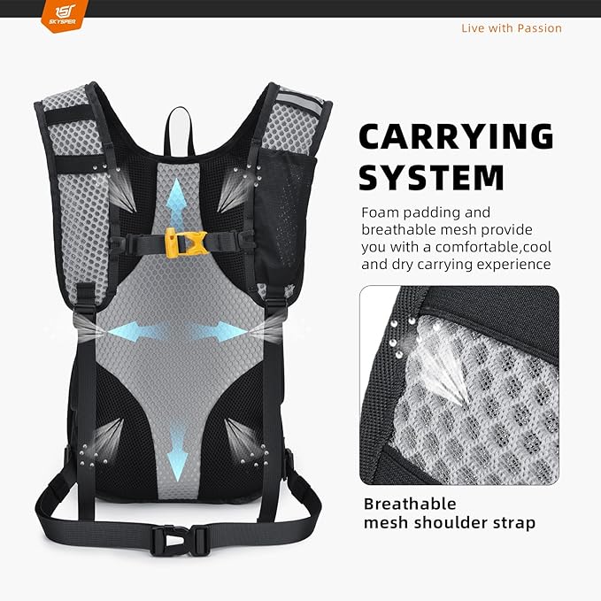 SKYSPER Small Hiking Backpack - 15L Travel Daypack Lightweight Bag Water Resistant Hiking Backpacks