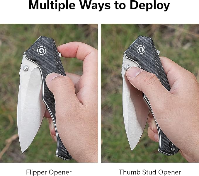 CIVIVI Photonix EDC Pocket Knife, Folding Knife with 3.7" 14C28N Blade Micarta Handle with Pocket