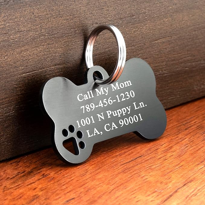 Ultra Joys Dog Tags Personalized for Pets - Hollow Paw Custom Pet ID Tag - Engraved Dog Tag for