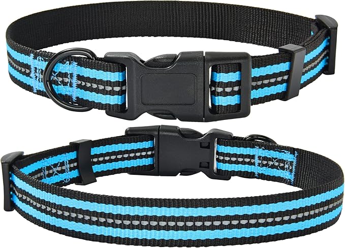 Mile High Life Reflective Dog Collar | Nylon Pet Collars wiith Buckle | Light Weight Puppy Collars
