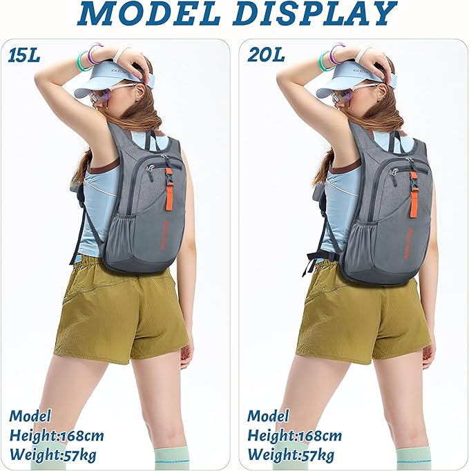 15L Small Hiking Backpack for Men Women Foldable Packable Back Pack Ultralight Hiking Daypack for
