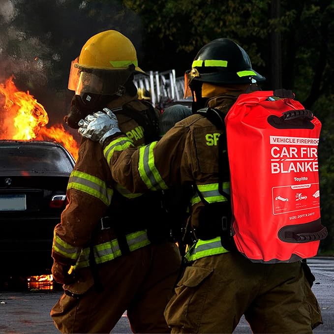 Car Fire Blanket, Large Emergency Fire Extinguisher Blanket for Electric/Fuel Vehicle Accidents
