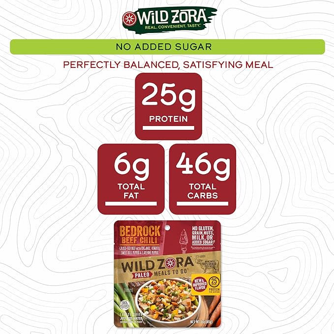 Wild Zora Paleo Freeze Dried Meals for Backpacking & Camping - Healthy Gluten Free & Grain Free