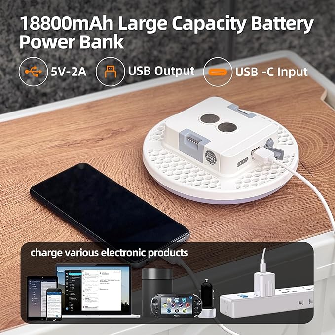 Camping Lantern 10500mAh Rechargeable Battery, 32W Ultra Bright LED Hanging Light with 3 Modes