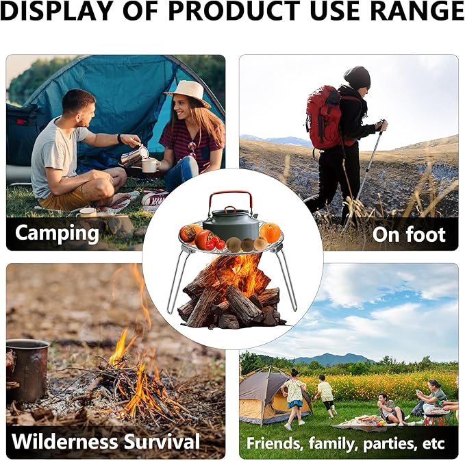 RROMATELX Small Folding Camping Grillï¼?04 Stainless Stee Portable Camping Stove，Campfire