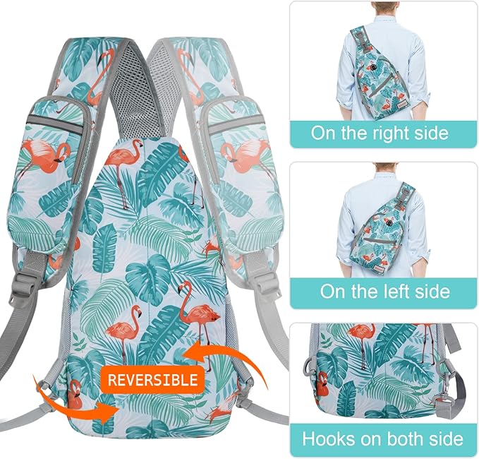 ZOMAKE Sling Bag,Small Crossbody Sling Backpack,Water Resistant Shoulder Daypack for Travel,Anti