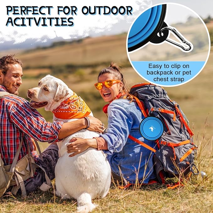 Rest-Eazzzy Large Collapsible Dog Bowls 1000 ml, 2-Pack Dog Portable Water Bowl for Dogs Cats Pet