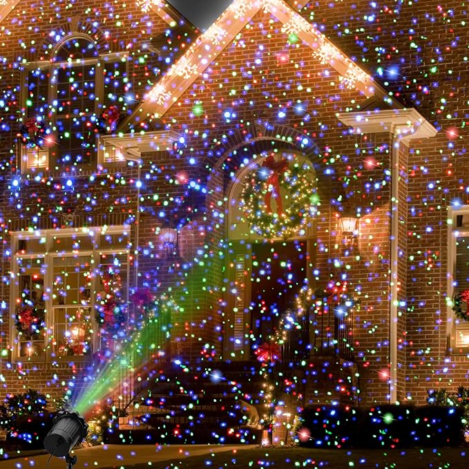 Laser Christmas Projector Lights Outdoor, 3 Colors RGB Christmas Laser Lights Outdoor Waterproof