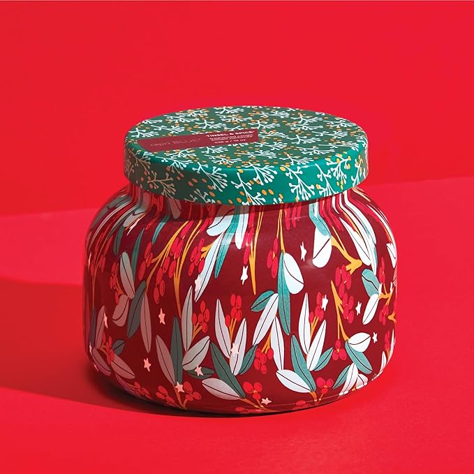 Capri Blue Pattern Play Signature Holiday Candle - Luxury Holiday Scented Candle for Home- Long