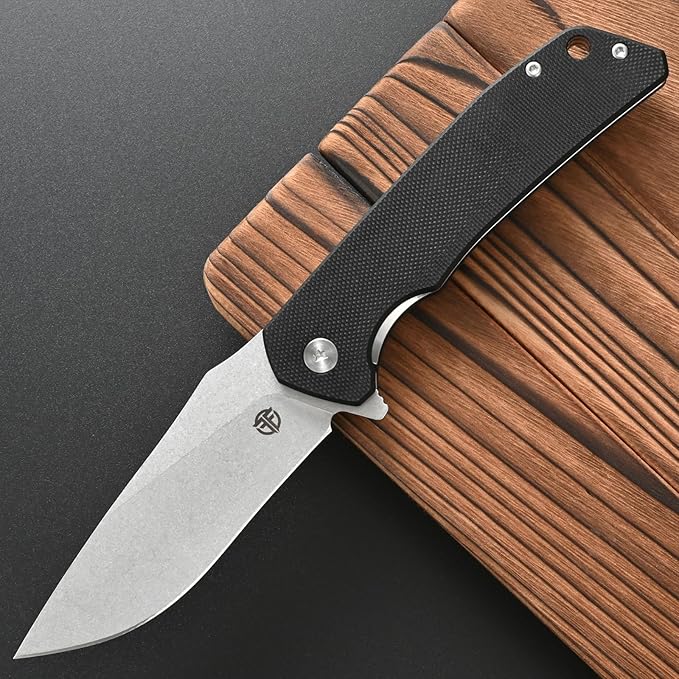 FF17 Folding Pocket Knife,D2 Steel Blade G10 Handle EDC Tool Knife for Outdoor