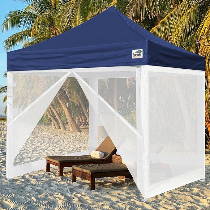 Eurmax USA 10'x10' Pop-up Canopy Tent Commercial Instant Canopies with 4 Removable Zipper End