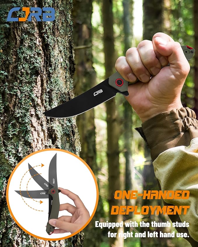 CJRB Tactical Knife, Small Folding Pocket Knife with AR-RPM9 Steel Blade and G10 Handle for Men