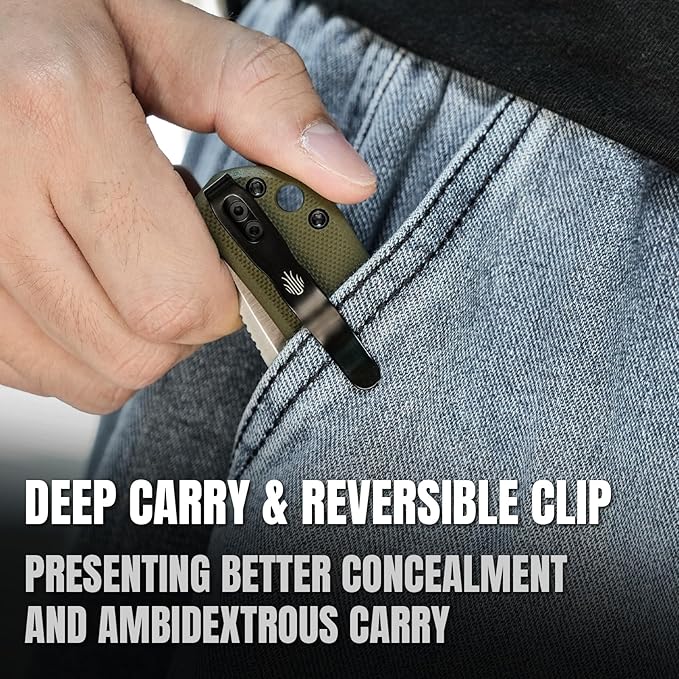 Kizer Nice Guy Pocket Folding Knife, 2.84??D2 Steel Blade knives, G10 Handle Small EDC Knife, Liner