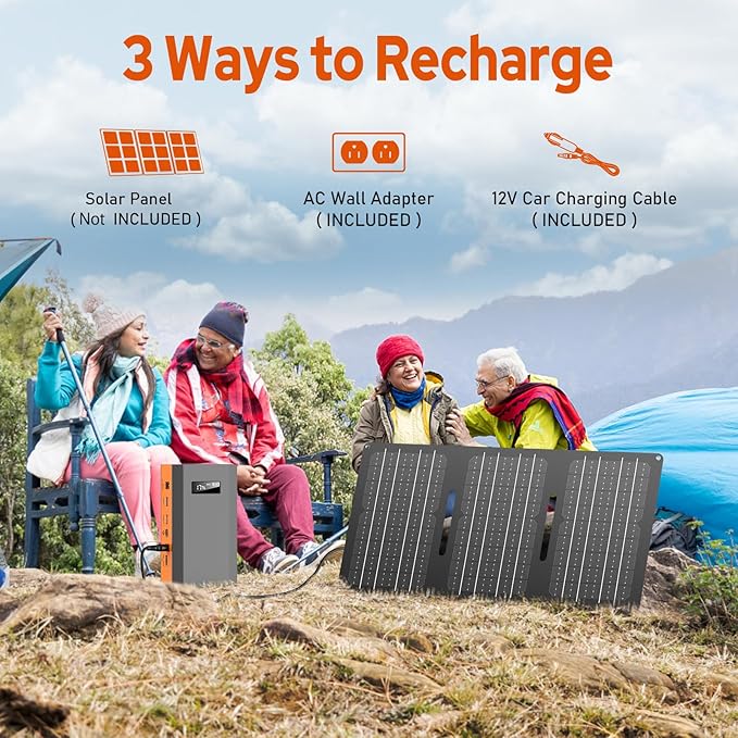 Portable Power Bank with AC Outlet, 65W 110V Portable Laptop Charger Battery Bank 24000mAh External
