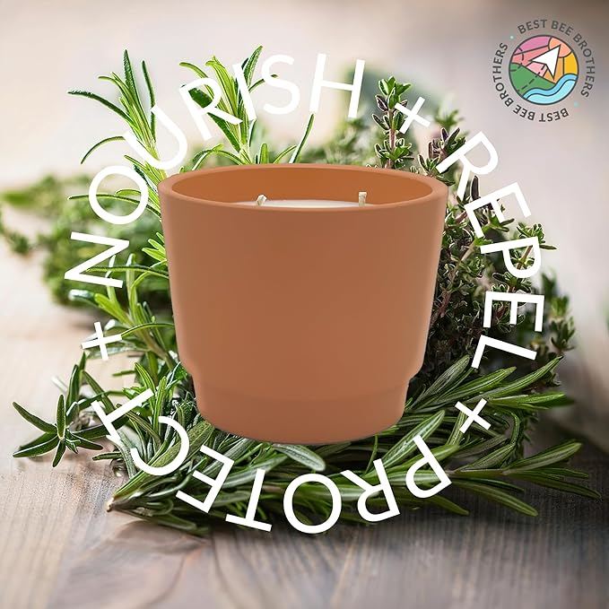 Best Bee Brothers, Citronella Soy Candle ??Hand-Poured, Pear, Thyme, Citronella Scent 10oz 2-Pack