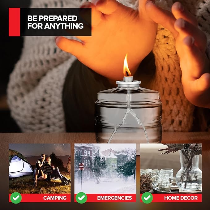100 Hour Candle Pack of 6, Emergency Candles for Power Outages, Hurricane Storm Survival, and