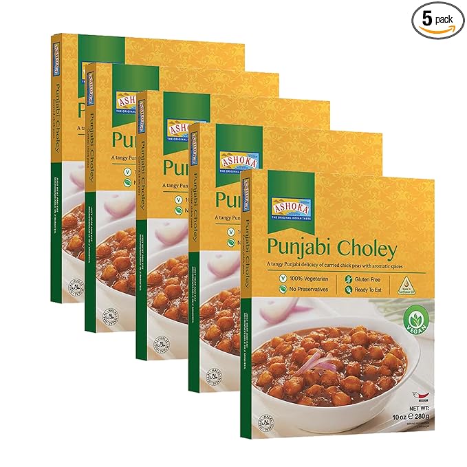 Ashoka Indian Entrees 1932, Vegan Savory Chickpeas, All-Natural, Heat & Serve Instant Meals