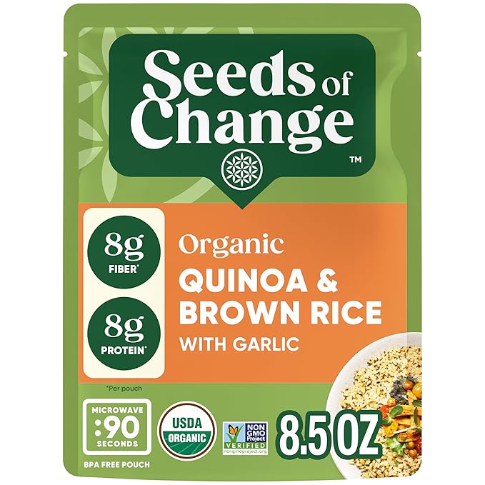 SEEDS OF CHANGE Organic Quinoa & Brown Rice 8.5 Ounce (Pack of 12)