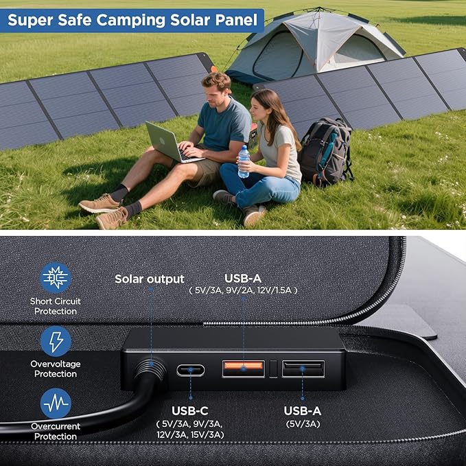 440 Watt N-Type 16BB Portable Solar Panel, RV Essentials,2PCS 220W 19.8V Foldable Solar Charger for