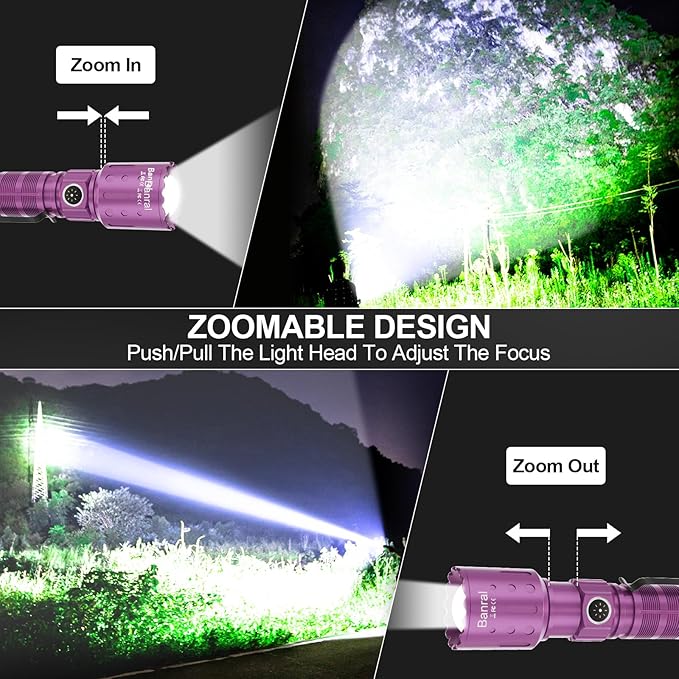 Flashlights High Lumens Rechargeable, Super Bright Long Range Small Powerful Flashlight, 6 Modes