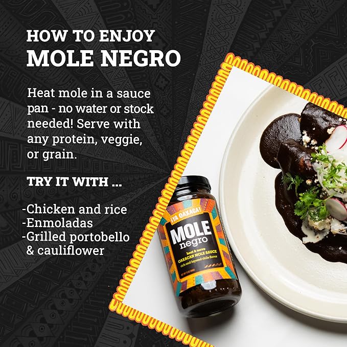 Ya Oaxaca - Mole Sauce - Negro - Medium Spice Flavor - Blend of Smoked & Dried Chiles, Spices, &