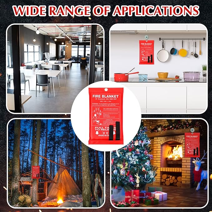 Macarrie 6 Pack 39??x 39??Fire Blanket Emergency for Home and Kitchen Safety Suppression Blanket