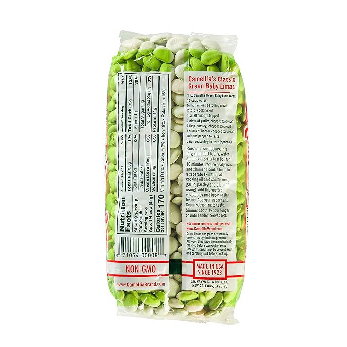 Camellia Brand Dried Green Baby Lima Beans ??Premium Tender Southern Lima Beans for Succotash