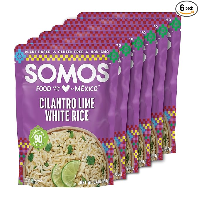 SOMOS Cilantro Lime White Rice - Gluten Free, Non-GMO, Vegan & Microwavable Meals Ready to Eat