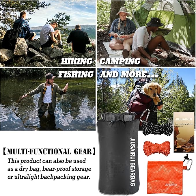 7.8Oz Ultralight Bear Bag Hanging Kit: 30D Waterproof Bear Proof Food Storage for Backpacking and