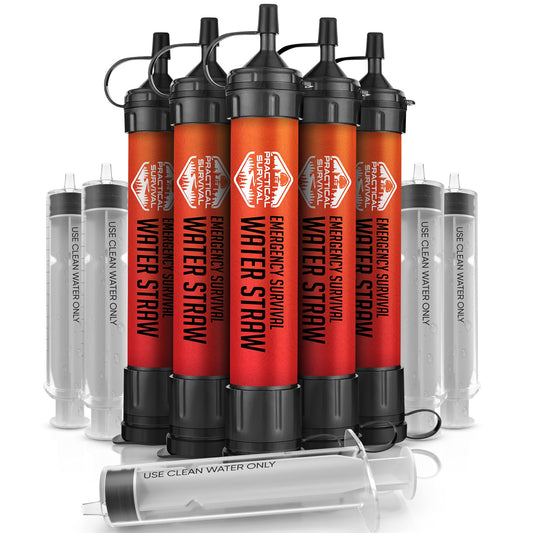 5 High-Capacity Emergency Water Straws – Lightweight, Reusable, 1800-gallon Filters for Camping