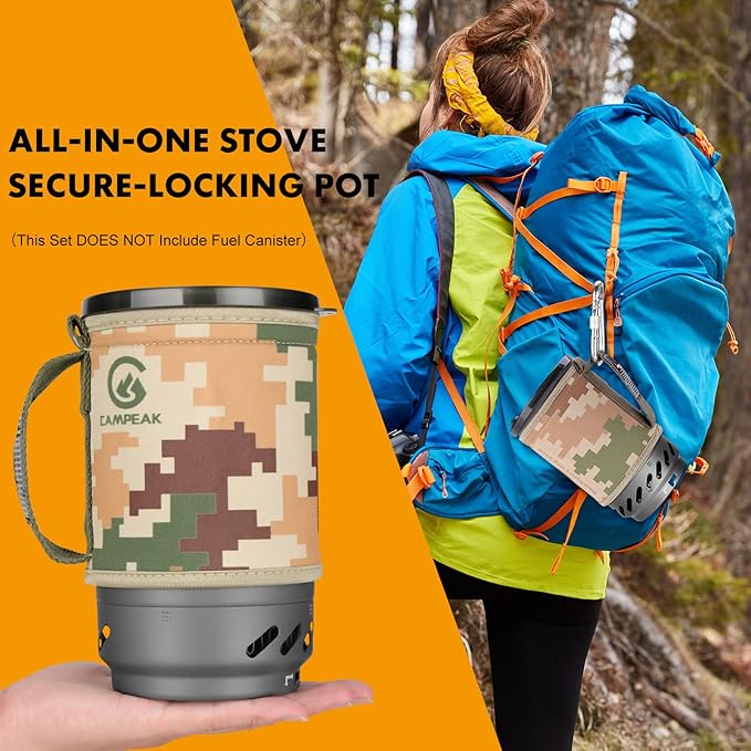 Gen Camping Stove Cooking System | Portable Camping Backpacking Jet Burner | Fast and Safe Hiking