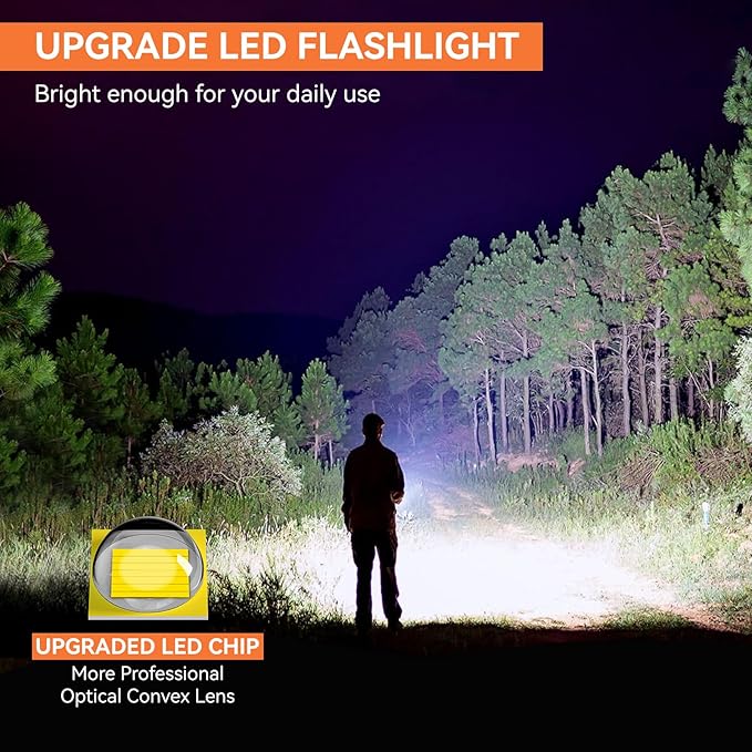 LETMY Tactical Flashlight S2000-2 Pack Bright Military Grade LED Flashlights High Lumens - Portable