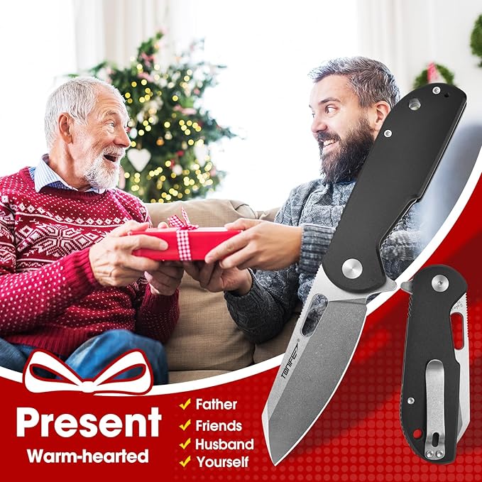 TONIFE Galaxy Mini Folding Knife with D2 Steel Blade and Aluminum Handle, EDC Pocket Tool for