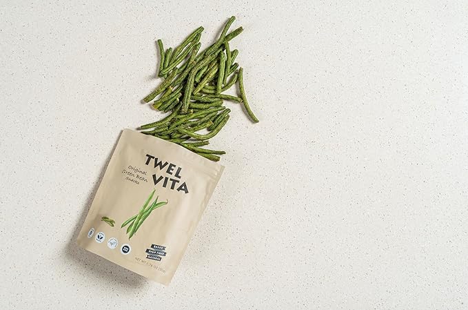 TwelVita Natural Baked Green Bean Crisps, Vegan Snacks, Clean Label, Non-GMO, Gluten-Free, 1.76 oz