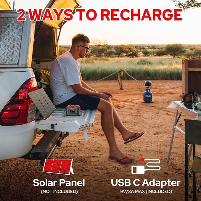 Portable Power Station 120W, 110V Outdoor Power Pack Generator with AC Outlet, External Lithium