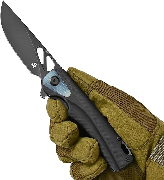Sitivien ST165 Folding Knife,K110 Steel Blade with G10 Handle EDC Tool Knife Pocket Knife for