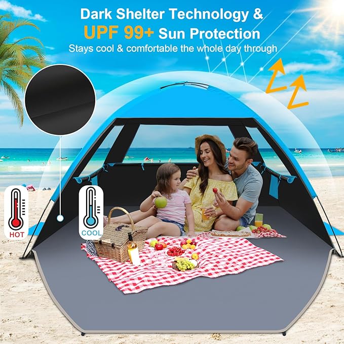 Gorich Beach Tent Sun Shelter for 3/4-5/6-7/8-10 Person with UPF 50ï¼?UV Protection, Lightweight &