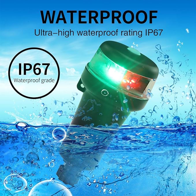 Kayak Battery Portable Navigation LED Lights Multi- Adaptors 3AA Battery Inflatable Boat Surface
